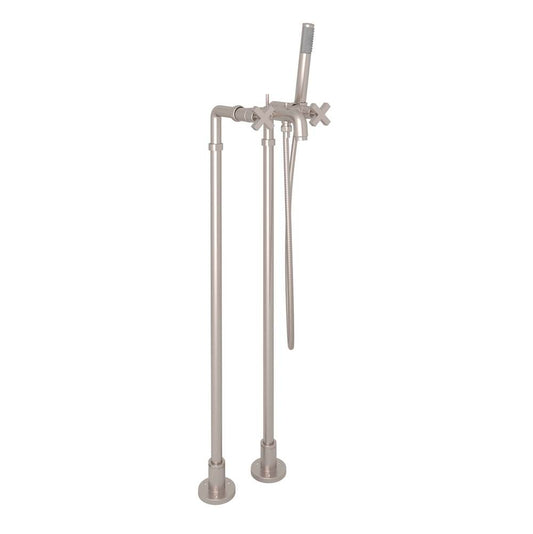 ROHL AKIT2202NXMSTN Lombardia Floor Mount Tub Filler In Satin Nickel