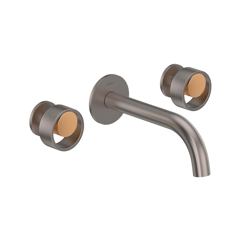 ROHL EC08W3IWSNG Eclissi Wall Mount Lavatory Faucet With C-Spout In Satin Nickel/Satin Gold