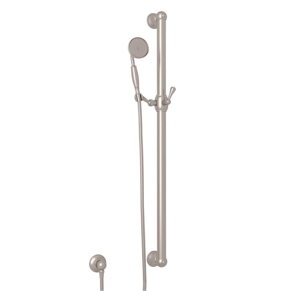 ROHL 1272ESTN Handshower Set With 39" Grab Bar and Single Function Handshower In Satin Nickel