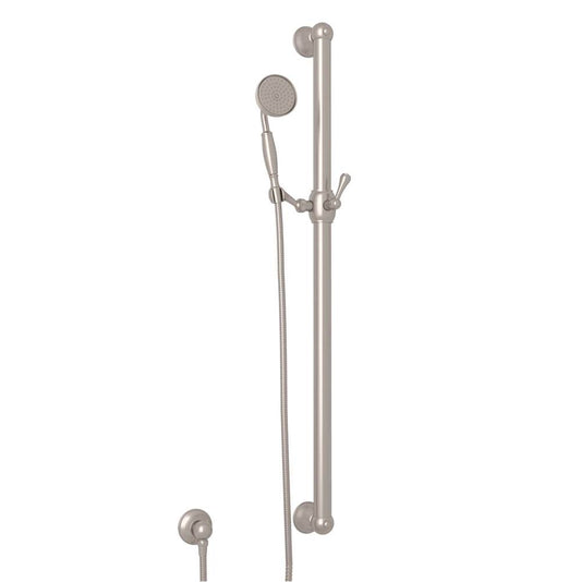 ROHL 1272ESTN Handshower Set With 39" Grab Bar and Single Function Handshower In Satin Nickel
