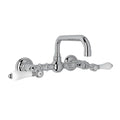 ROHL A1423LPAPC-2 Acqui Wall Mount Bridge Lavatory Faucet With U-Spout In Polished Chrome