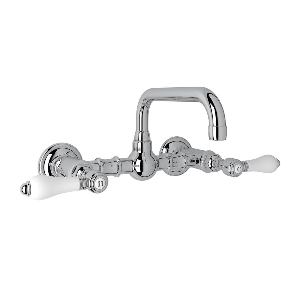 ROHL A1423LPAPC-2 Acqui Wall Mount Bridge Lavatory Faucet With U-Spout In Polished Chrome