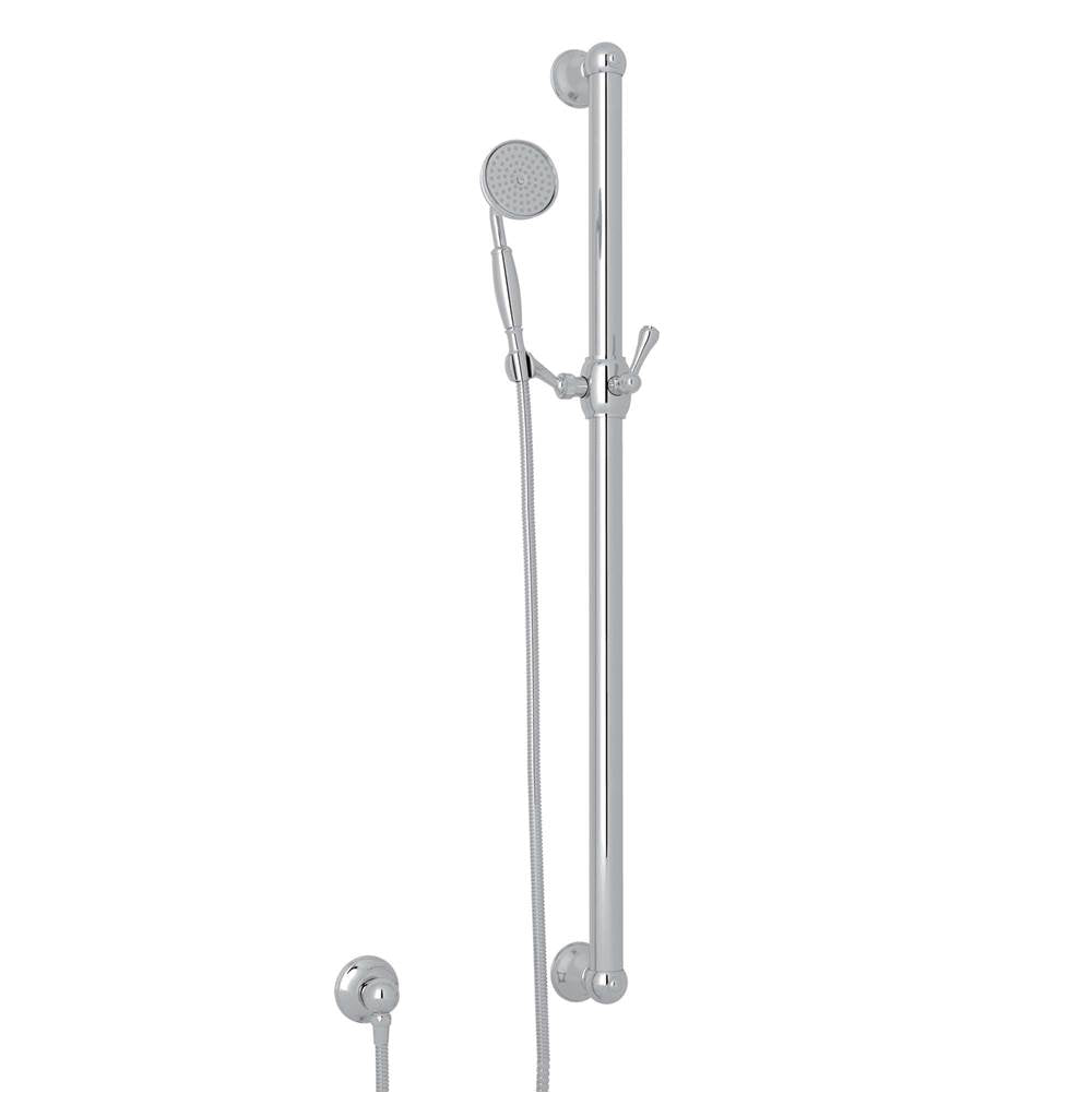 ROHL 1272EAPC Handshower Set With 39" Grab Bar and Single Function Handshower In Polished Chrome