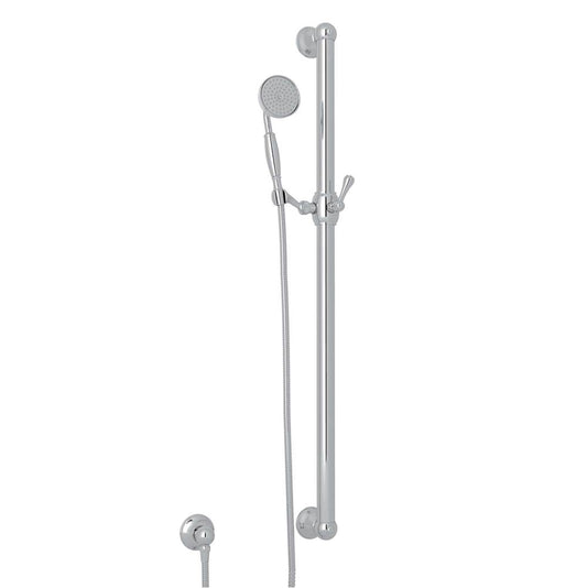 ROHL 1272EAPC Handshower Set With 39" Grab Bar and Single Function Handshower In Polished Chrome