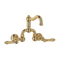 ROHL A1418LMIB-2 Acqui Wall Mount Bridge Lavatory Faucet With Column Spout In Italian Brass