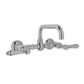ROHL A1423LMAPC-2 Acqui Wall Mount Bridge Lavatory Faucet With U-Spout In Polished Chrome