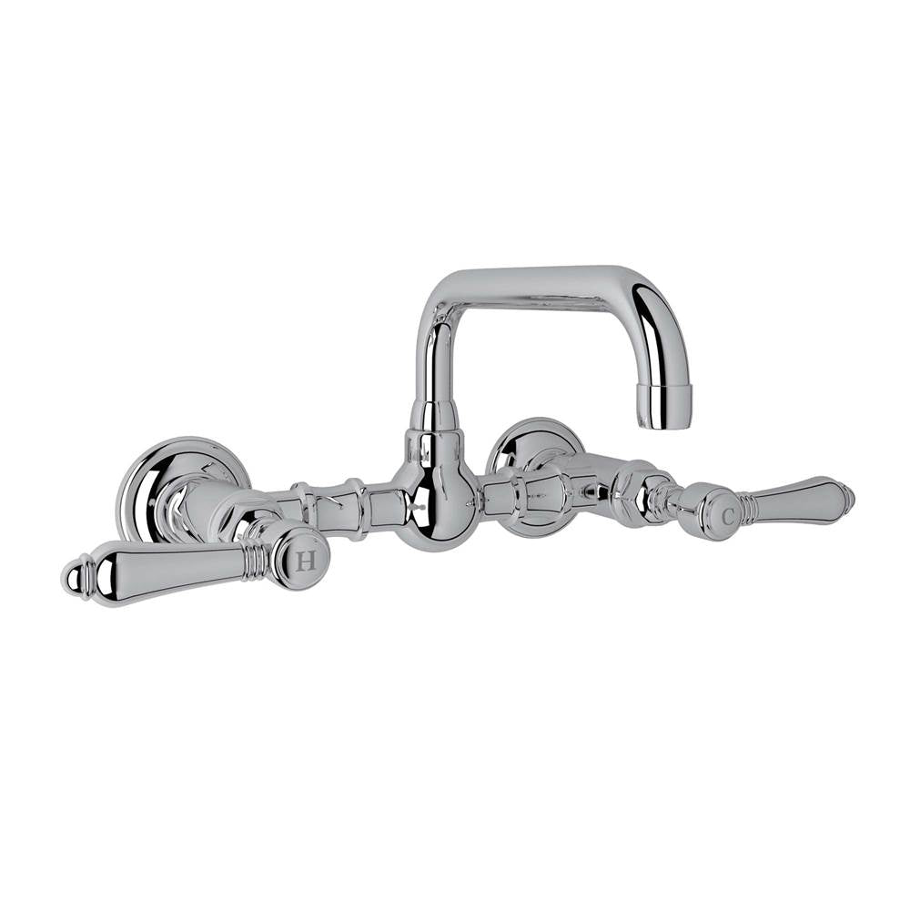 ROHL A1423LMAPC-2 Acqui Wall Mount Bridge Lavatory Faucet With U-Spout In Polished Chrome
