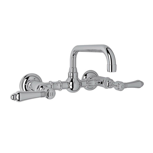 ROHL A1423LMAPC-2 Acqui Wall Mount Bridge Lavatory Faucet With U-Spout In Polished Chrome