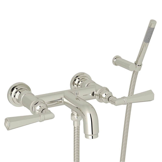 ROHL A2302LMPN San Giovanni Exposed Wall Mount Tub Filler In Polished Nickel