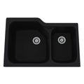 ROHL 6337-63 Allia 33" Fireclay 2 Bowl Undermount Kitchen Sink In Satin Black