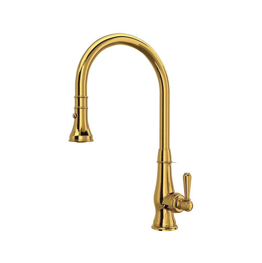 ROHL A3420LMULB-2 Patrizia Pull-Down Kitchen Faucet In Unlacquered Brass