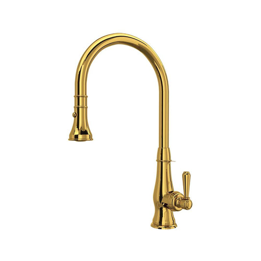 ROHL A3420LMULB-2 Patrizia Pull-Down Kitchen Faucet In Unlacquered Brass