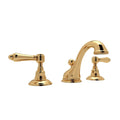 ROHL A1408LMULB-2 Viaggio Widespread Lavatory Faucet With Low Spout In Unlacquered Brass