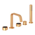 ROHL EC05D5IWSGB Eclissi 5-Hole Deck Mount Tub Filler With U-Spout In Satin Gold/Matte Black