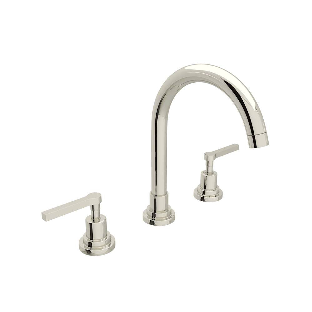 ROHL A2208LMPN-2 Lombardia Widespread Lavatory Faucet With C-Spout In Polished Nickel