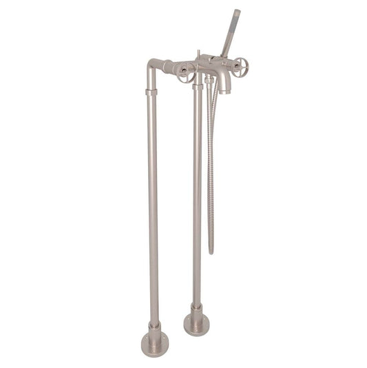 ROHL AKIT3302NIWSTN Campo Floor Mount Tub Filler In Satin Nickel