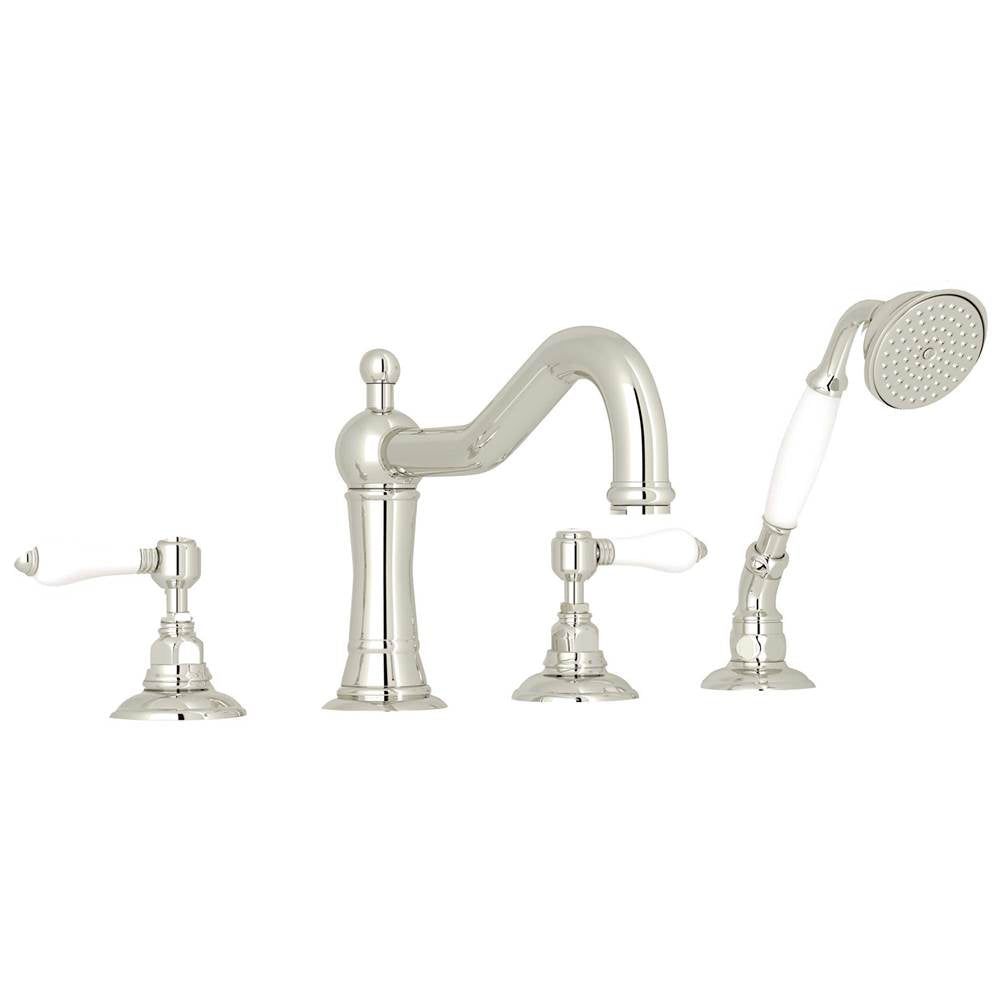 ROHL A1404LPPN Acqui 4-Hole Deck Mount Tub Filler In Polished Nickel