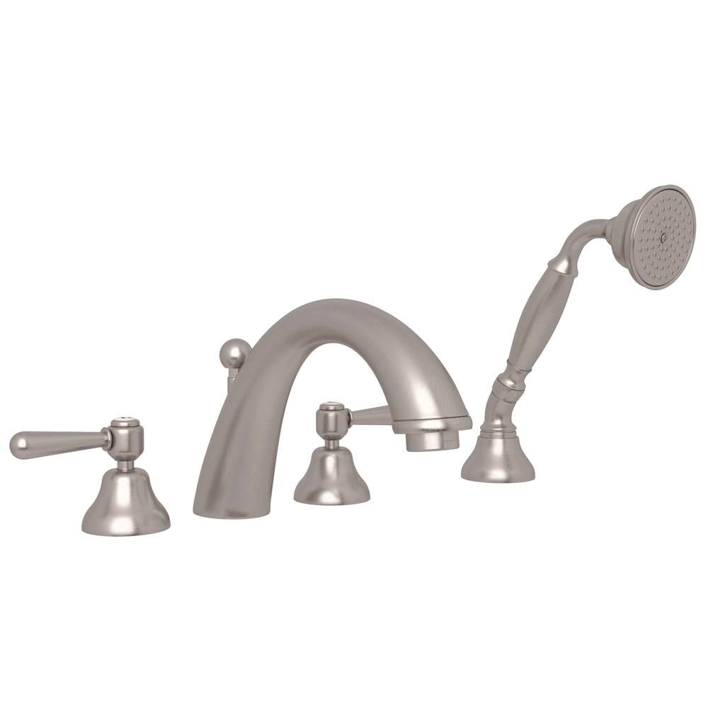 ROHL A2764LMSTN Verona 4-Hole Deck Mount Tub Filler In Satin Nickel