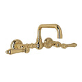ROHL A1423LMIB-2 Acqui Wall Mount Bridge Lavatory Faucet With U-Spout In Italian Brass