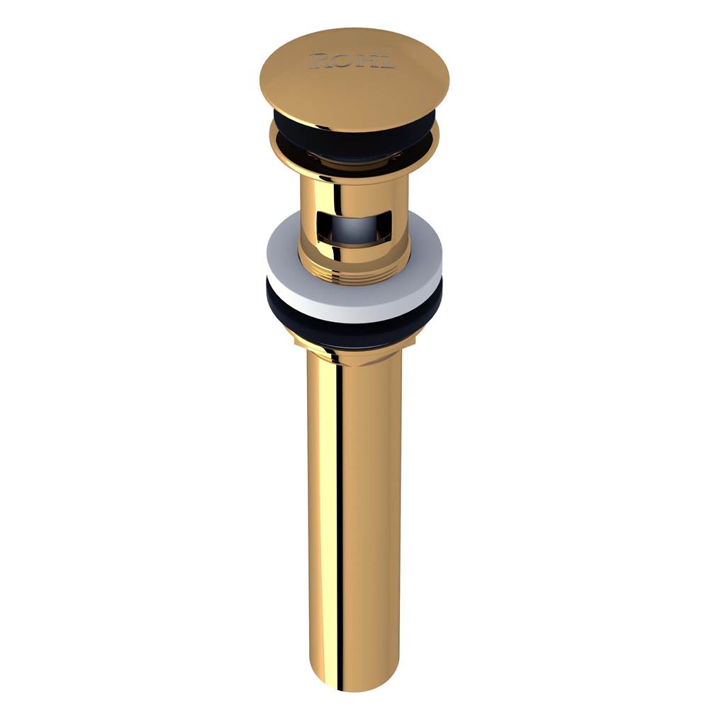 ROHL 5447ULB Push Drain With Overflow In Unlacquered Brass