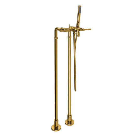 ROHL AKIT2202NLMULB Lombardia Floor Mount Tub Filler In Unlacquered Brass