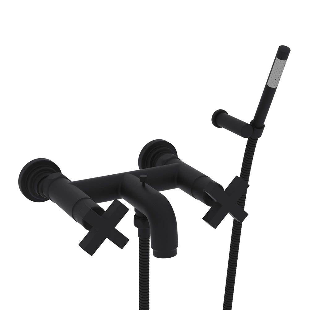 ROHL A2202XMMB Lombardia Exposed Wall Mount Tub Filler In Matte Black