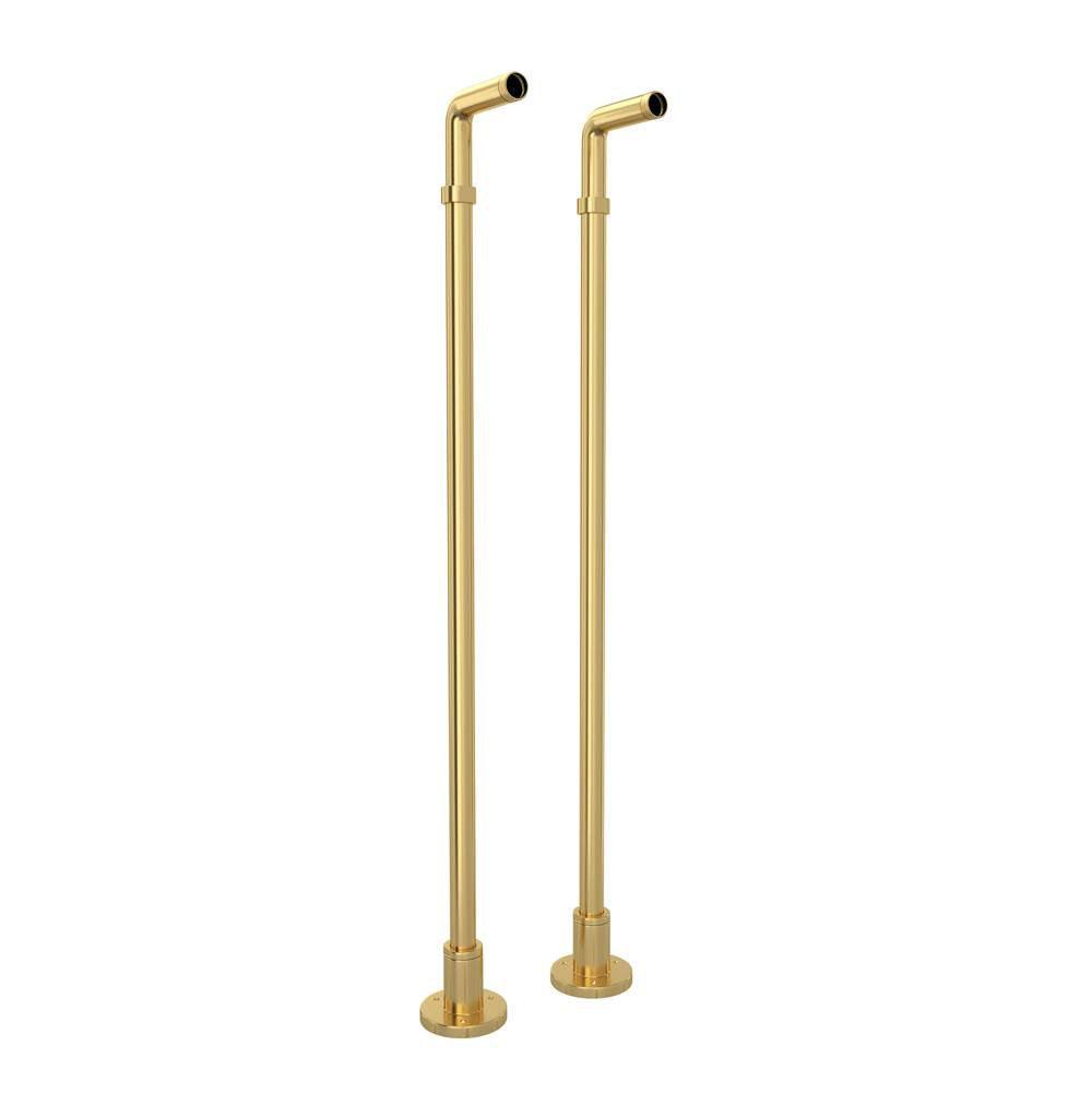 ROHL ZA386-SUB Floor Pillar Unions In Satin Unlacquered Brass
