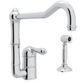 ROHL A3608/11LMWSAPC-2 Acqui Extended Spout Kitchen Faucet With Side Spray In Polished Chrome