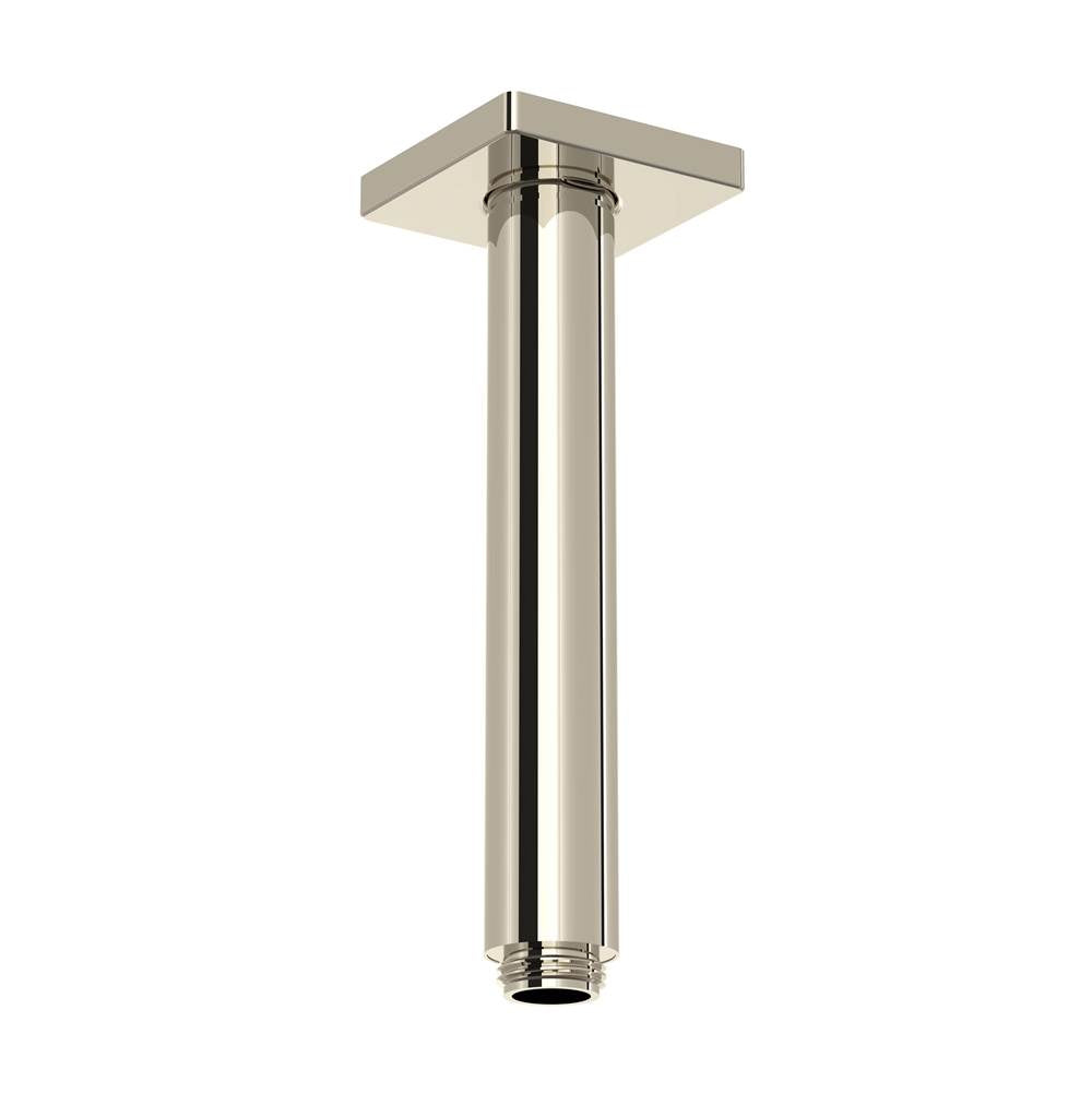 ROHL 70527SAPN 7" Reach Ceiling Mount Shower Arm With Square Escutcheon In Polished Nickel