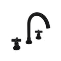 ROHL A2208XMMB-2 Lombardia Widespread Lavatory Faucet With C-Spout In Matte Black