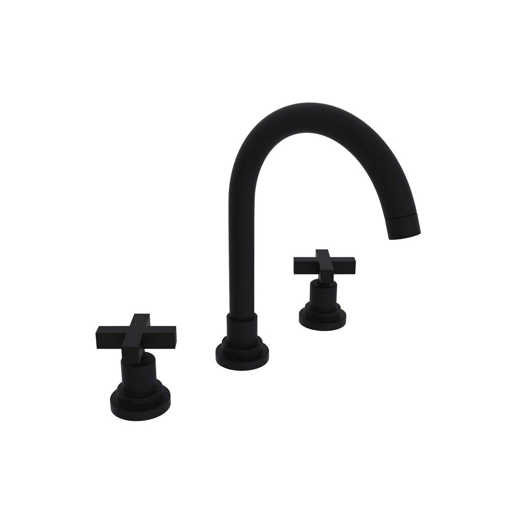 ROHL A2208XMMB-2 Lombardia Widespread Lavatory Faucet With C-Spout In Matte Black