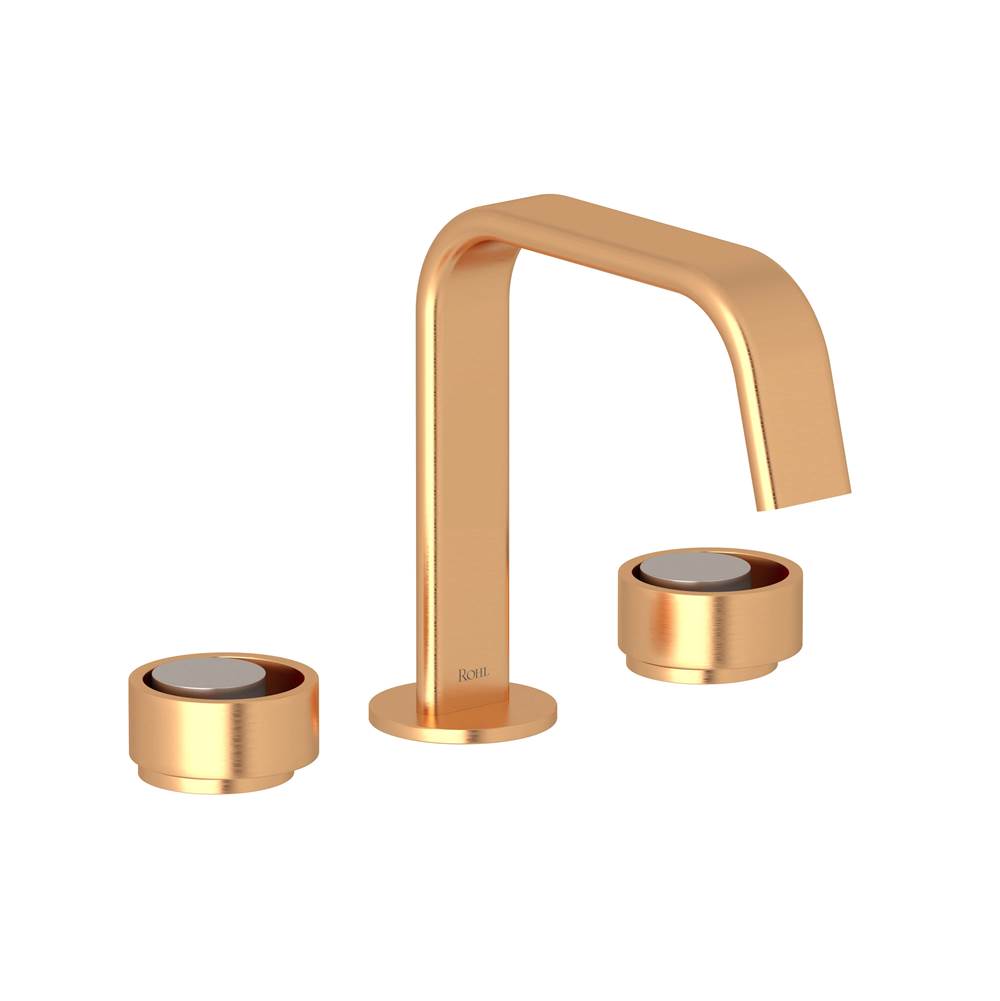ROHL EC09D3IWSGN Eclissi Widespread Lavatory Faucet With U-Spout In Satin Gold/Satin Nickel