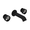 ROHL EC09W3IWMBN Eclissi Wall Mount Lavatory Faucet With U-Spout In Matte Black/Satin Nickel