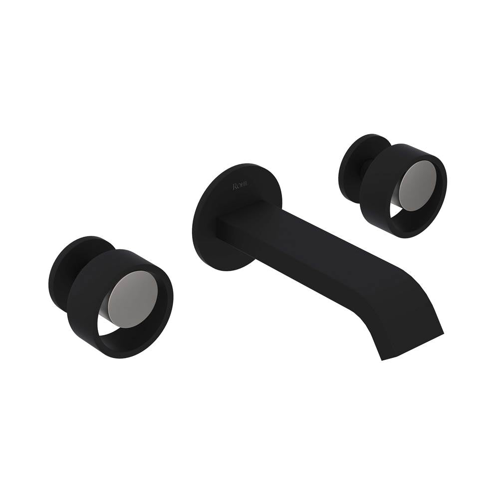 ROHL EC09W3IWMBN Eclissi Wall Mount Lavatory Faucet With U-Spout In Matte Black/Satin Nickel
