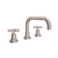 ROHL A2218XMSTN-2 Lombardia Widespread Lavatory Faucet With U-Spout In Satin Nickel
