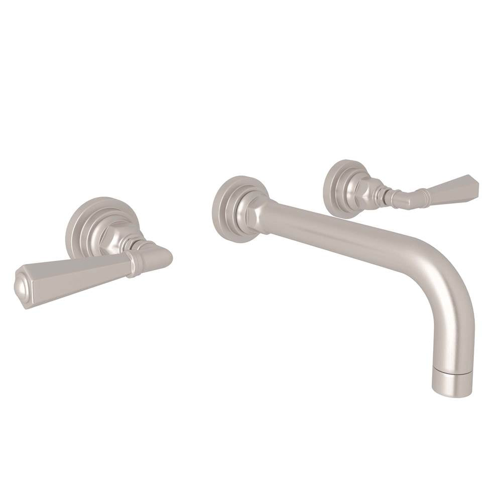 ROHL A2307LMSTNTO-2 San Giovanni Wall Mount Lavatory Faucet In Satin Nickel