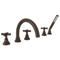ROHL A2314XMTCB San Giovanni 5-Hole Deck Mount Tub Filler In Tuscan Brass