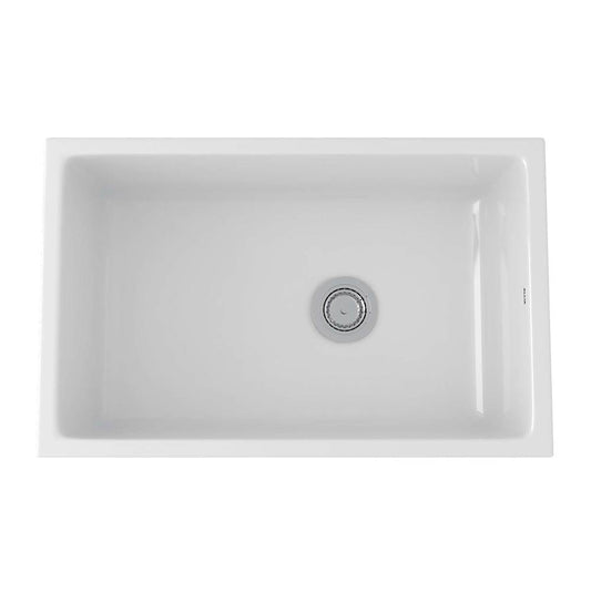 ROHL 6307-00 Allia 32" Fireclay Single Bowl Undermount Kitchen Sink In White