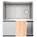 ROHL RUWUM3019WSSB Culinario 30" Stainless Steel Chef/Workstation Sink With Accessories In Brushed Stainless Steel