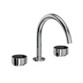 ROHL EC08D3IWPCB Eclissi Widespread Lavatory Faucet With C-Spout In Polished Chrome/Matte Black