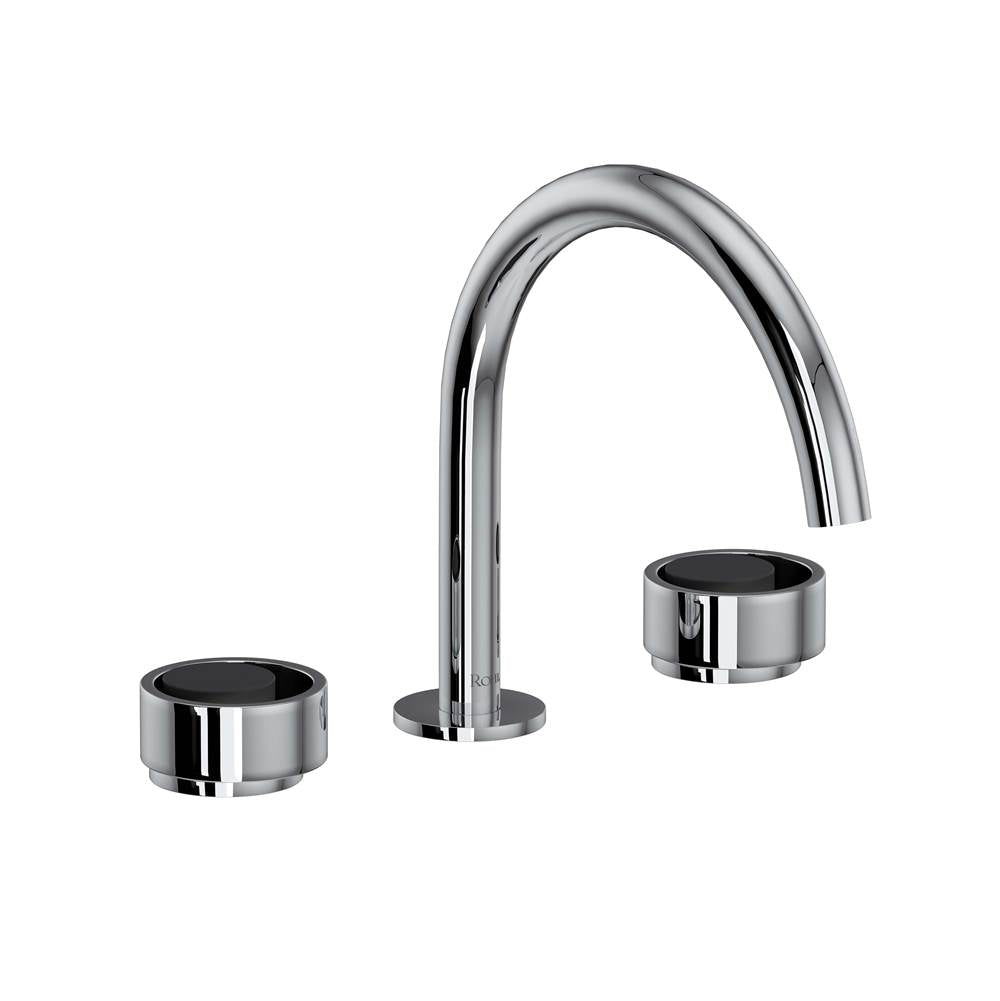 ROHL EC08D3IWPCB Eclissi Widespread Lavatory Faucet With C-Spout In Polished Chrome/Matte Black