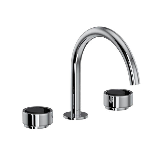 ROHL EC08D3IWPCB Eclissi Widespread Lavatory Faucet With C-Spout In Polished Chrome/Matte Black