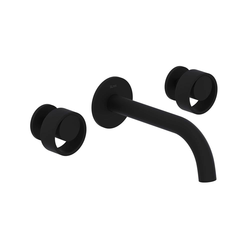 ROHL EC08W3IWMB Eclissi Wall Mount Lavatory Faucet With C-Spout In Matte Black