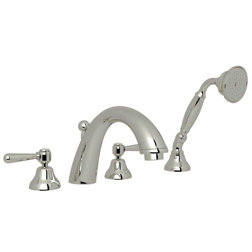 ROHL A2764LMPN Verona 4-Hole Deck Mount Tub Filler In Polished Nickel