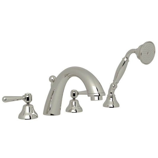 ROHL A2764LMPN Verona 4-Hole Deck Mount Tub Filler In Polished Nickel