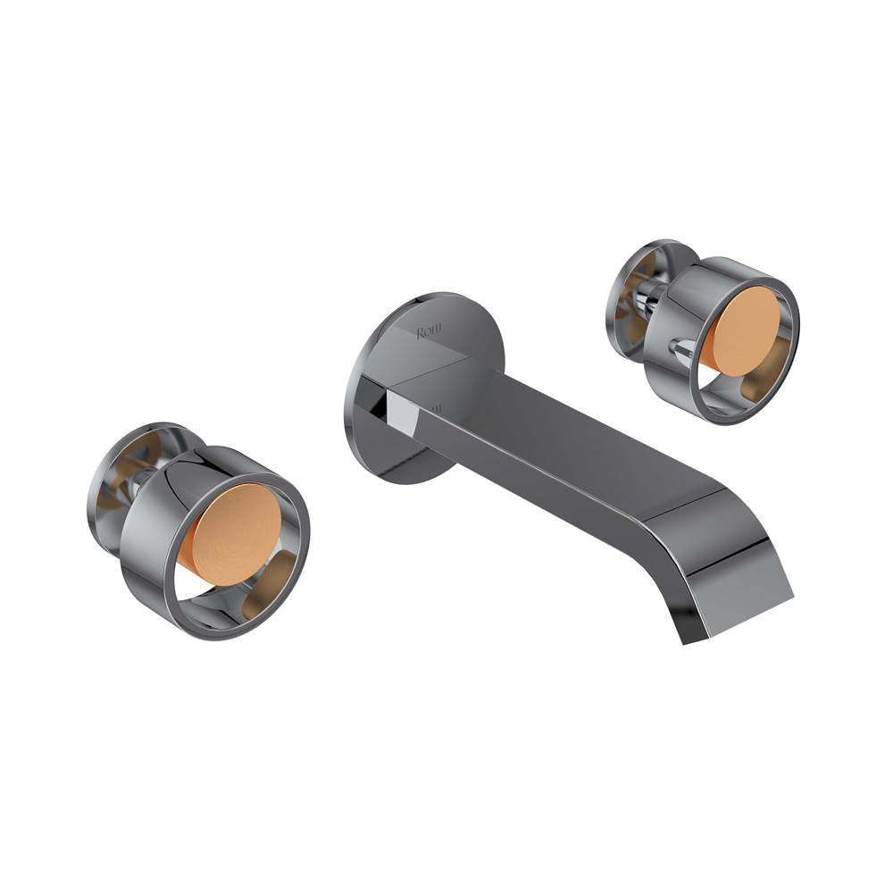 ROHL EC09W3IWPCG Eclissi Wall Mount Lavatory Faucet With U-Spout In Polished Chrome/Satin Gold