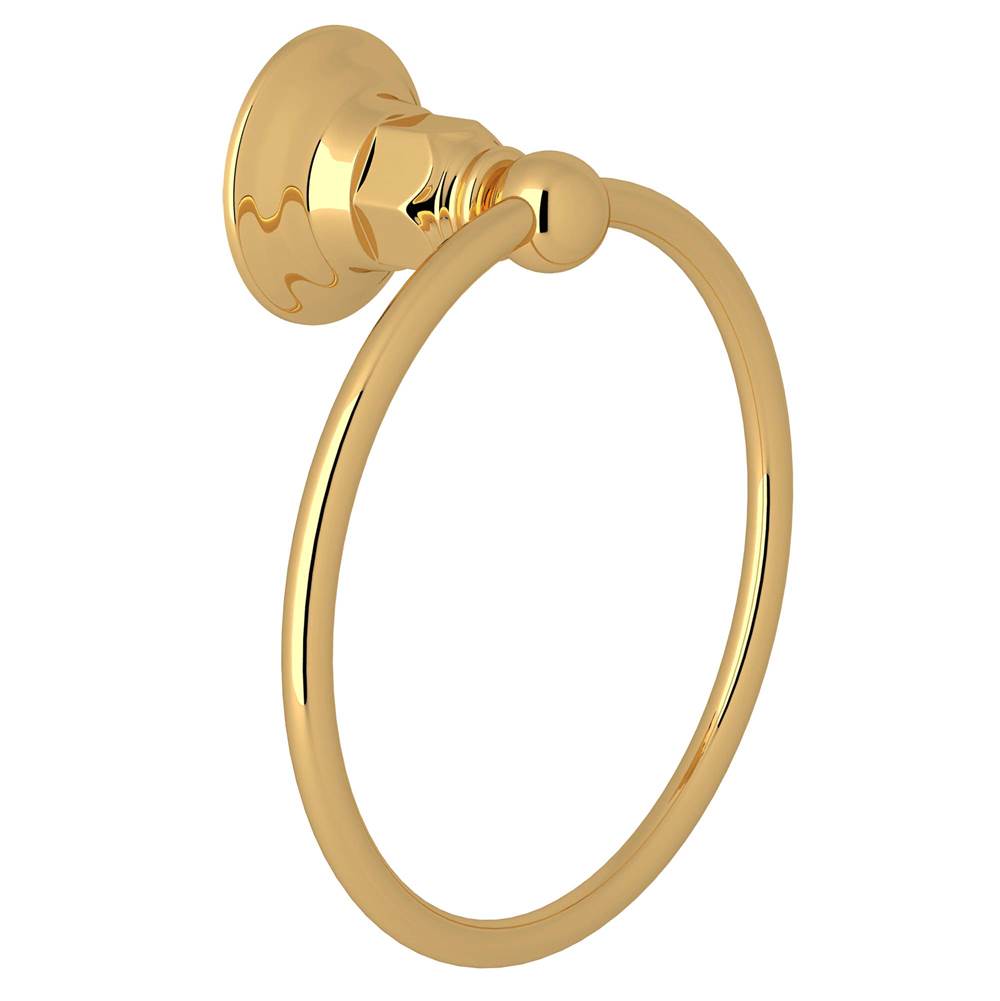 ROHL ROT4ULB Towel Ring In Unlacquered Brass