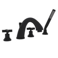 ROHL A1264XMMB Lombardia 4-Hole Deck Mount Tub Filler In Matte Black