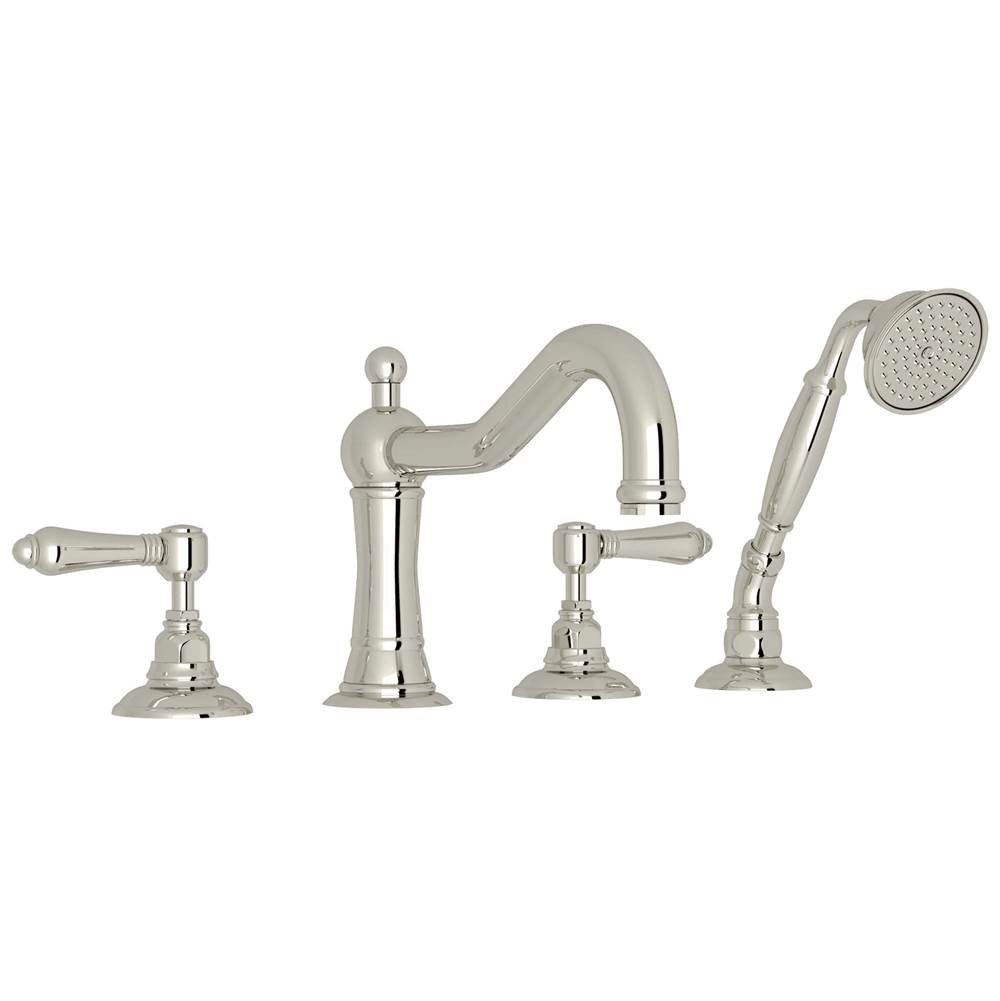 ROHL A1404LMPN Acqui 4-Hole Deck Mount Tub Filler In Polished Nickel