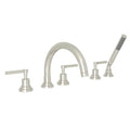ROHL A2214LMPN Lombardia 5-Hole Deck Mount Tub Filler With C-Spout In Polished Nickel